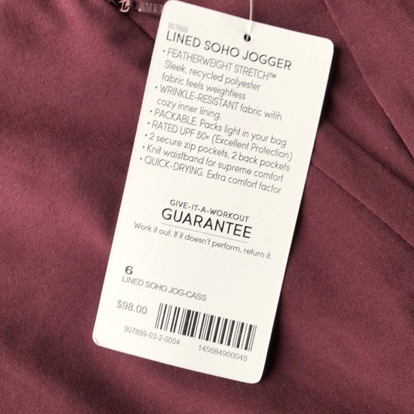 NWT Athleta Lined Soho Jogger - Picture 4 of 8